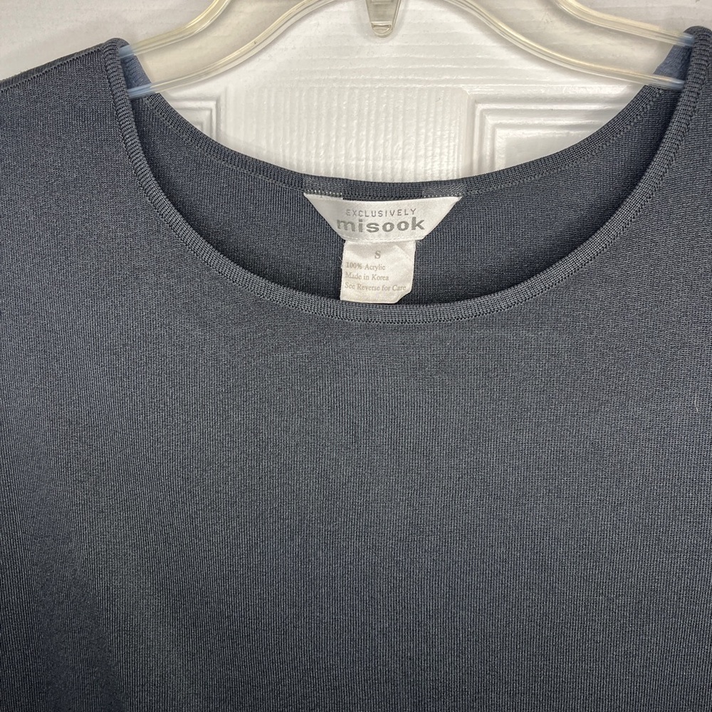 Exclusively Misook Split Hem Solid Black Tank Top - image 7